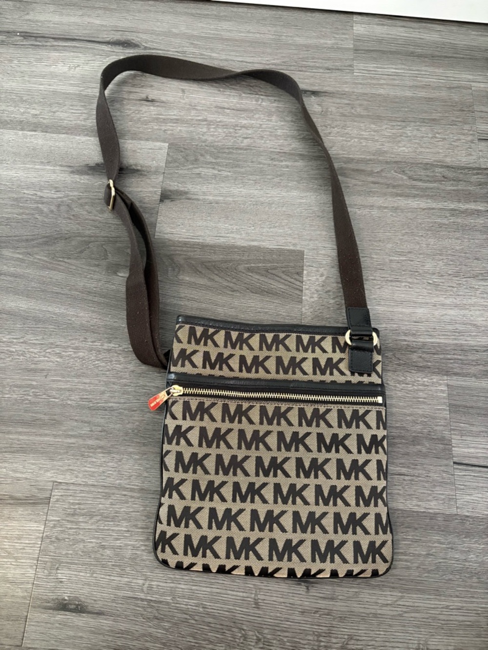Michael Kors Black MK Logo crossbody Bag